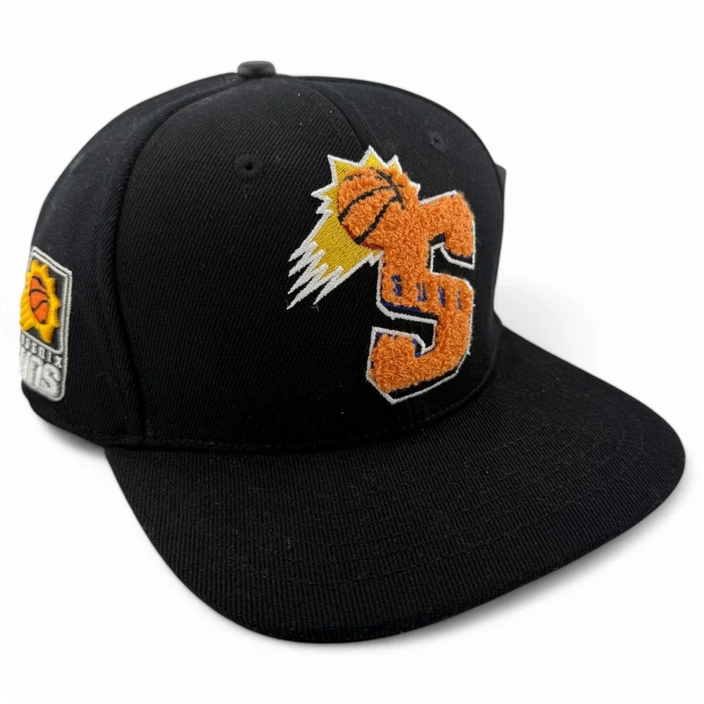 Pro Standard Phoenix Suns S Shag Logo Black/Orange Snapback Adjustable Hat Cap